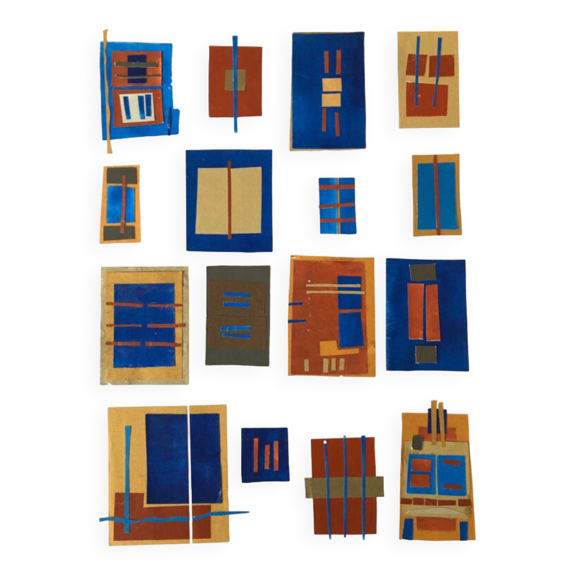 Blue and beige collage