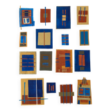 Blue and beige collage