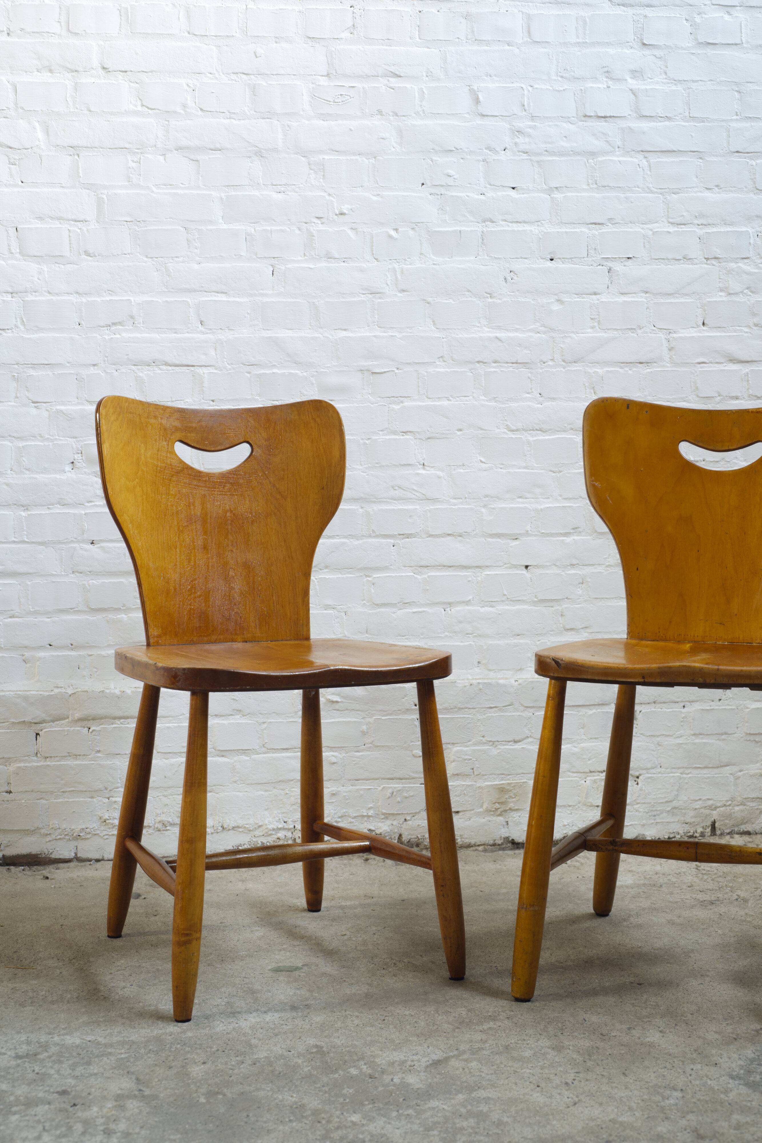 A pair of Swedish dining chairs 1950's