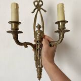 Paire d'appliques anciennes en bronze doré , style louis XVI