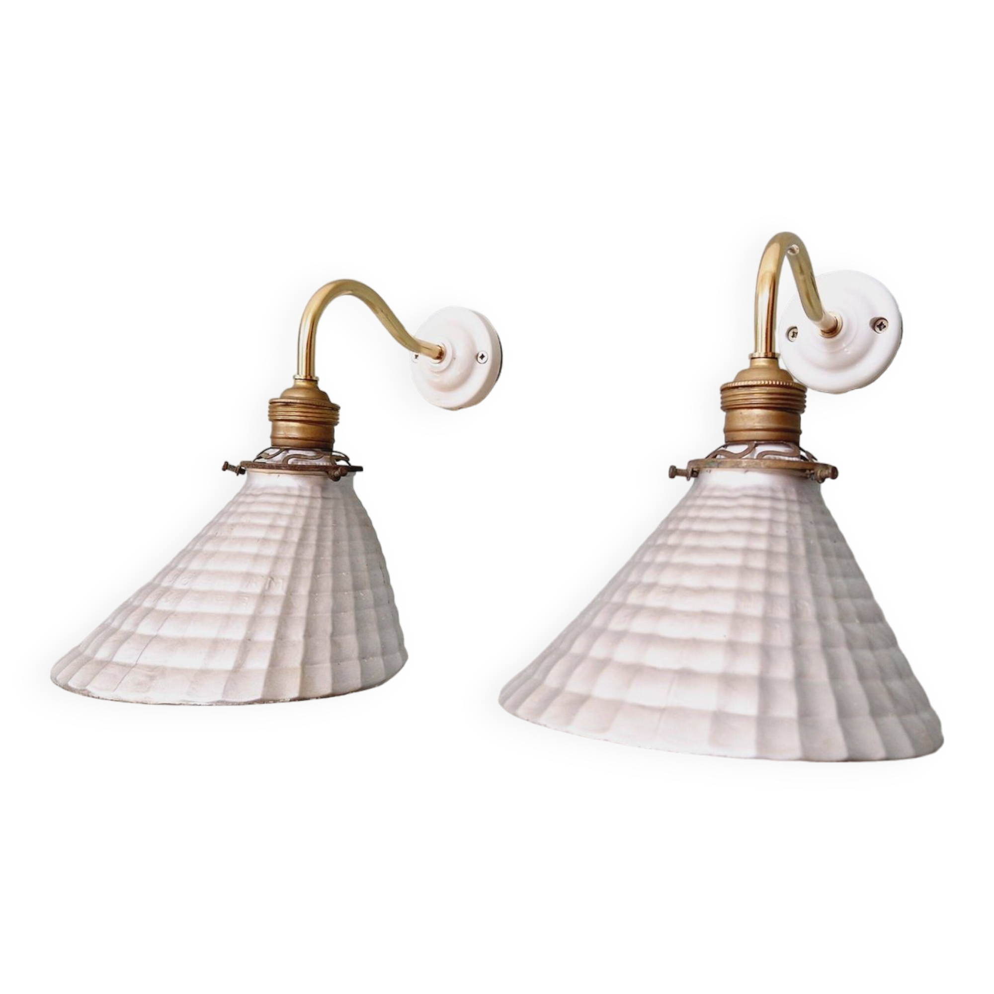 Pair of mercurized glass wall sconces, Maison Malabert, 1930s