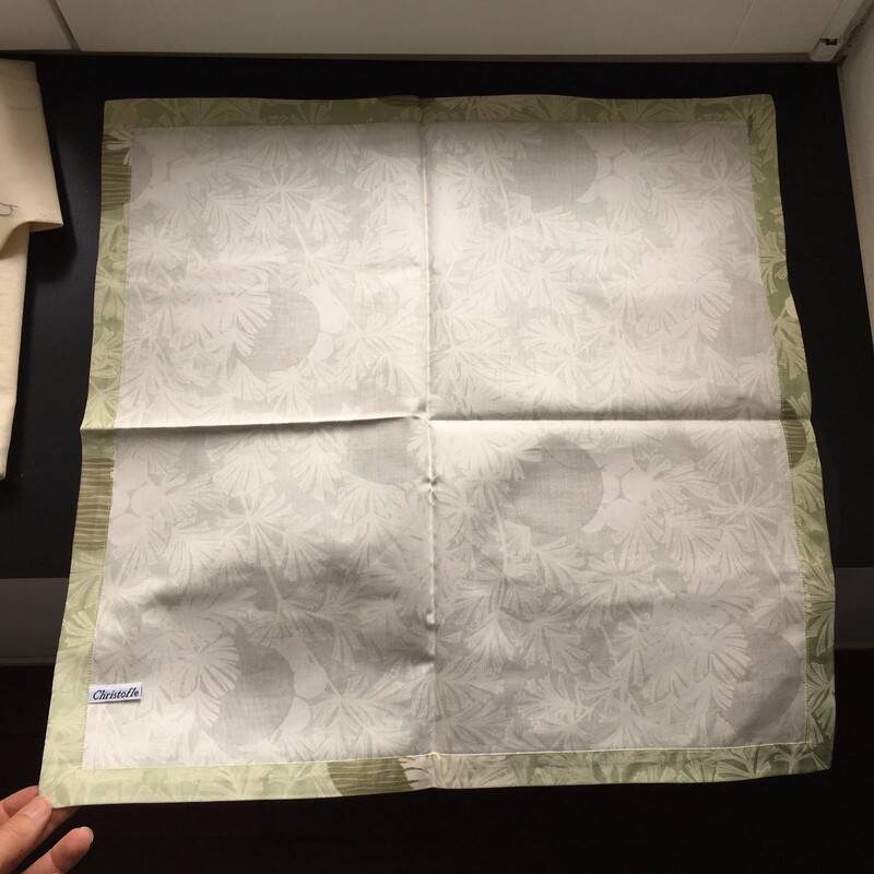 4 serviettes Palmier de chez Christofle satin de coton