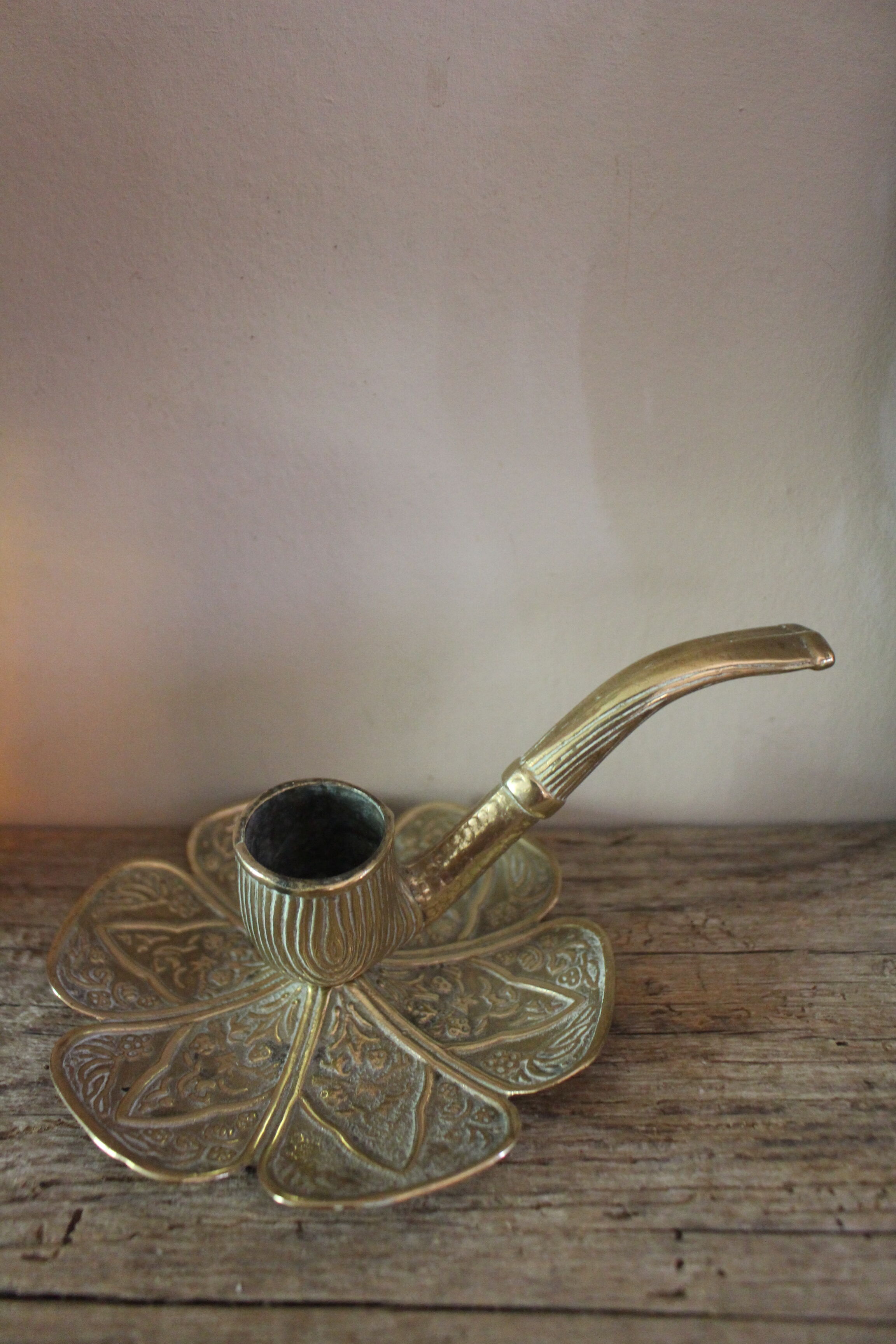 Bougeoir laiton rat de cave pipe