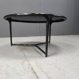 Vintage sculpted steel brutalist coffee table, 1970s