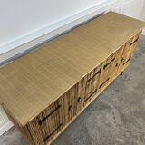 Vintage Audoux Minnet style  rattan sideboard