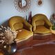 Pair of vintage gold toad armchairs
