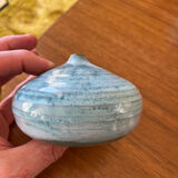 Vase, soliflore, sea urchin, ceramic, blue, to be identified.