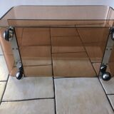 TV furniture or side table in violin smoked Plexiglas by Michel Dumas for Roche Bobois in 1970