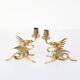 Pair of 19th century gilded brass “chimera” candlesticks