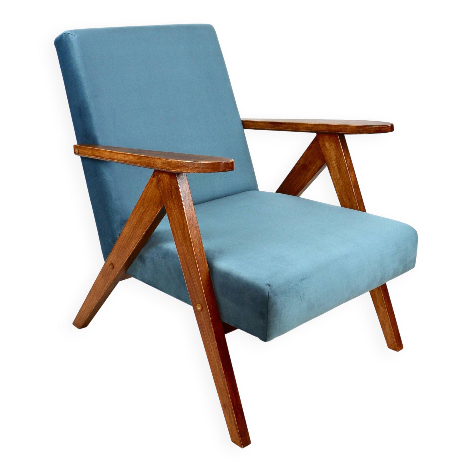 B-310 VAR armchair sea blue velvet - 2 pieces available