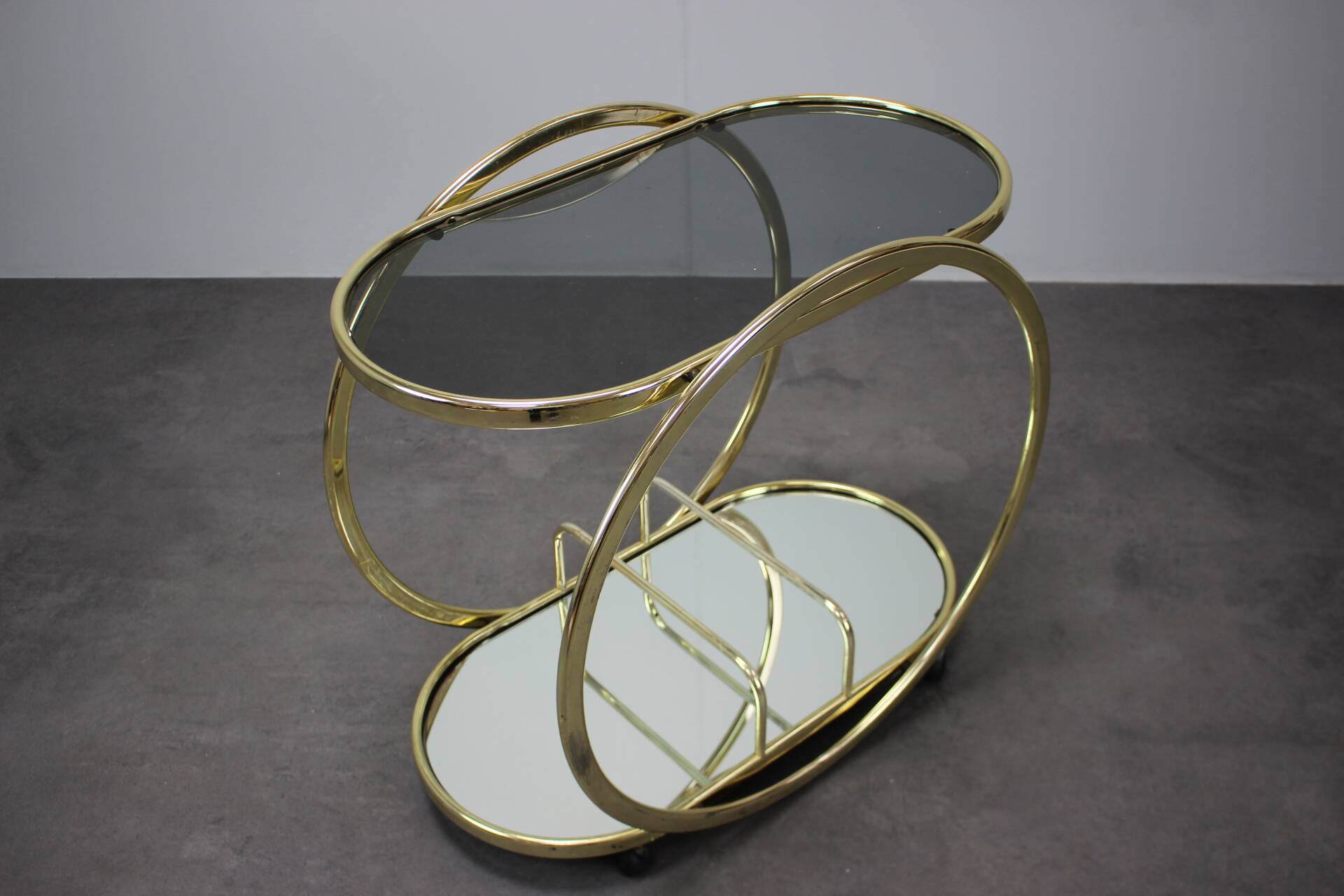 Mid-Century Coctail Serving Bar Table made of Brass, 1970s, Germany