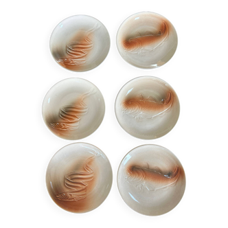 6 Saint Amand plates