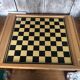 Old Vintage Wooden Double Game Board of Checkers & Small Horses #A782
