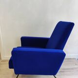 Vintage blue velvet armchair