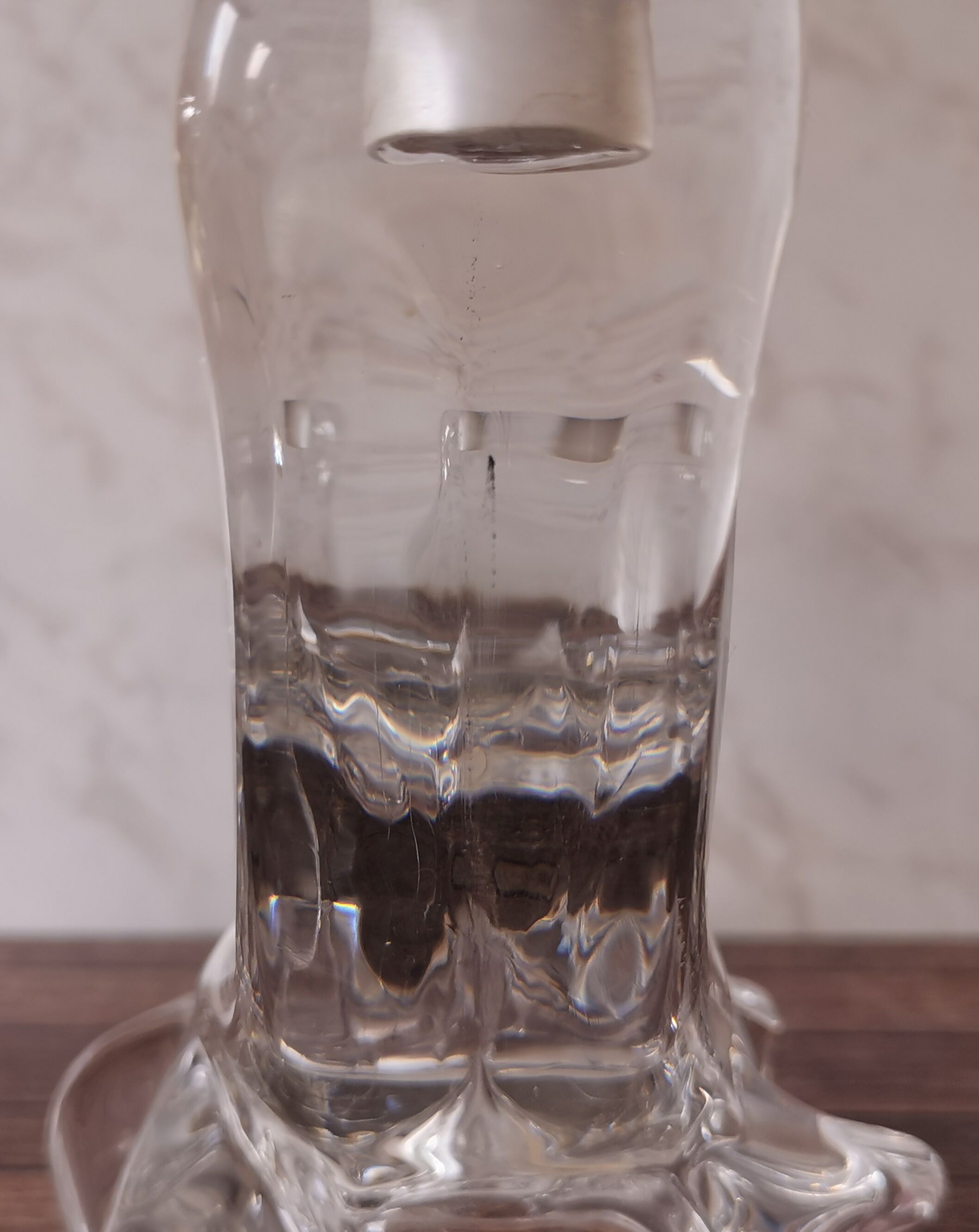 Pair of candle holders two crystal branches