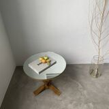 Art deco mirror pedestal table in walnut 1930