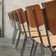 Lot de 6 chaises Tchèque " Kovonax " type école, chrome et bois 1960