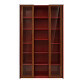 Mid-Century Afra & Tobia Scarpa Italian Wood Red Lacquer And Glass  Vitrine