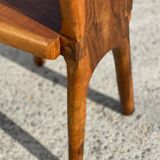 Sculptural high-back chair in solid olive wood, France, 1960s