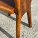 Sculptural high-back chair in solid olive wood, France, 1960s