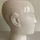 Vintage white ceramic face-shaped vase or planter