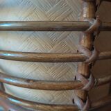 Cylindrical rattan lamp by Louis Sognot