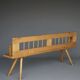 Scandinavian pine bench with a swivel backrest, 1890s.