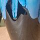 "Pair of vintage glazed ceramic vases – blue flamed glaze – ann"