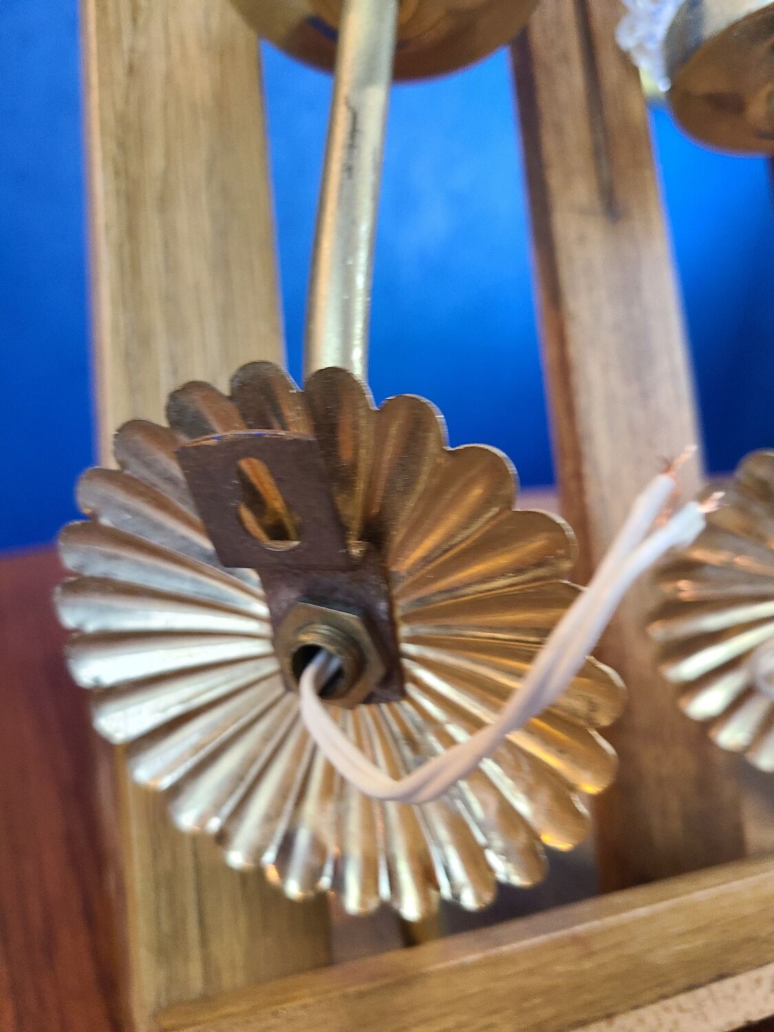 Pair of vintage 1970 glass and metal wall lights