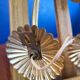 Pair of vintage 1970 glass and metal wall lights