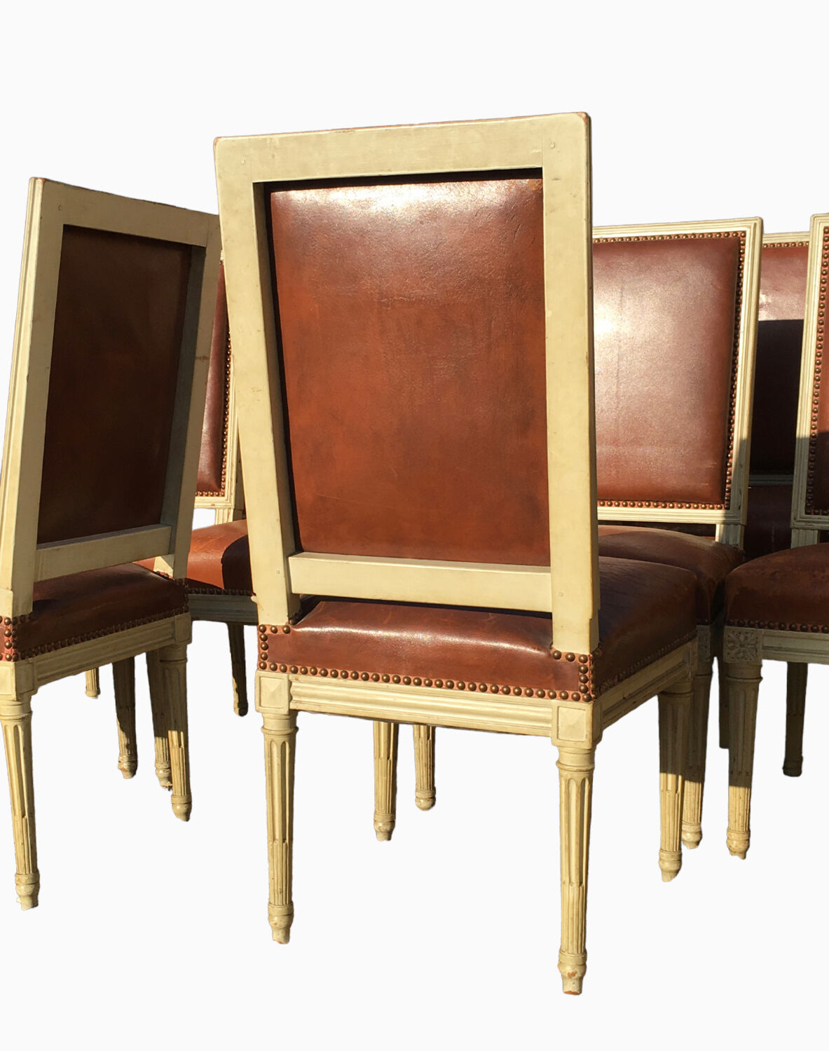 Set of 14 Louis XVI style lacquered chairs