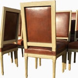 Set of 14 Louis XVI style lacquered chairs