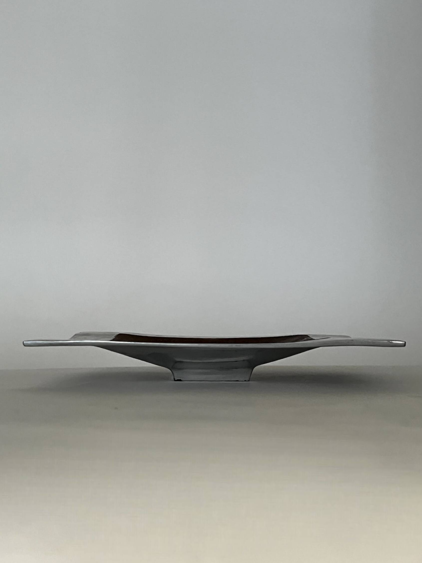 Large brushed metal (aluminum) pocket, 20th century design