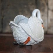 Jardinière céramique cygne, cache-pot cygne, vide poche