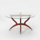 Italian coffee table with teak hairpin legs and brass feet, 1960s