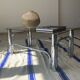 70s glass and chrome metal coffee table