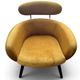 Vintage pair of mustard velvet armchairs from the 20th century.