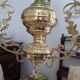 Suspension 19th bronze and green opaline