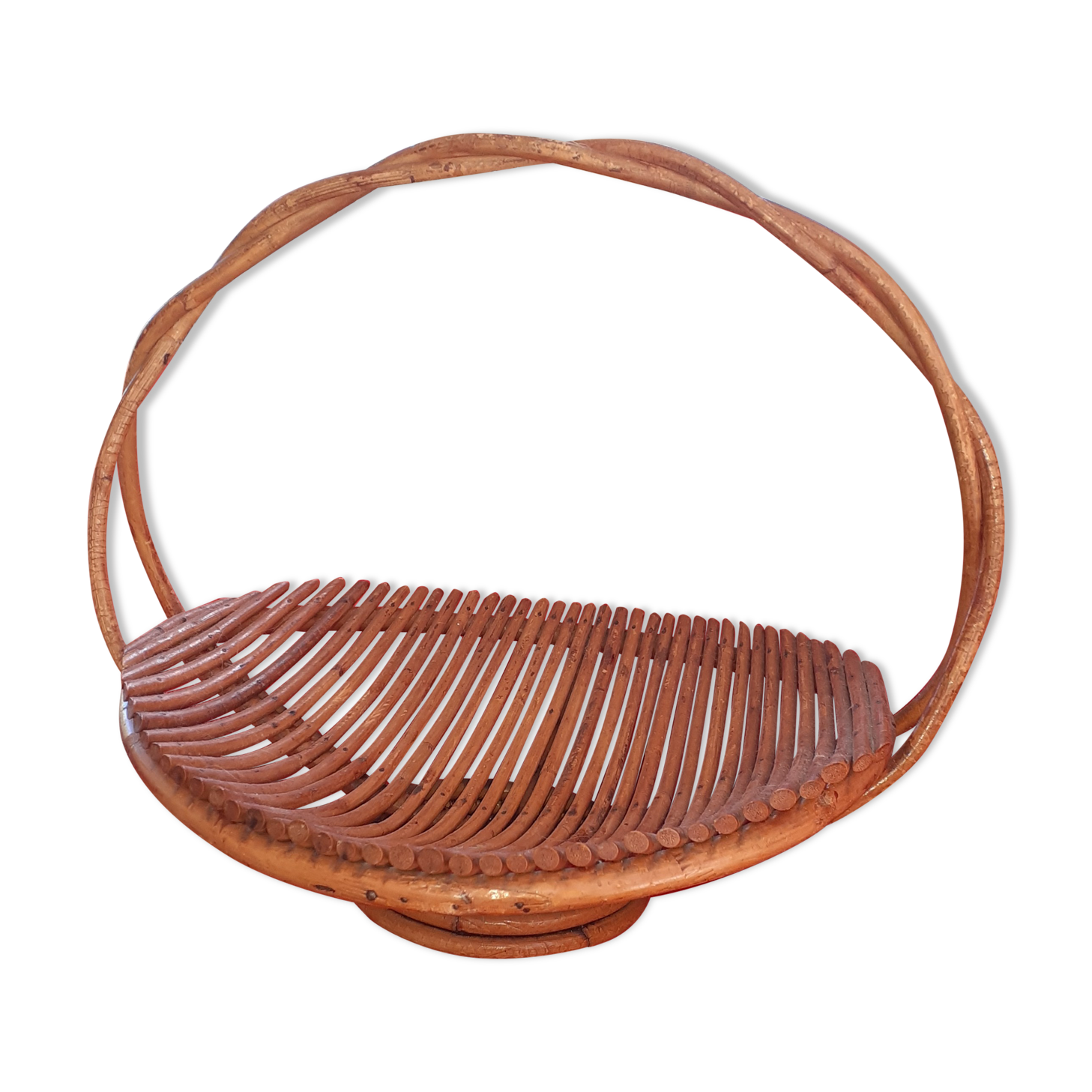 Old fruit basket or other wicker. Foot shower.