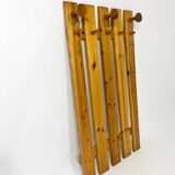 Vintage wall coat rack in solid pine