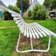 Antique garden bench with metal legs