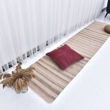 pink brown wool runner rug, Turkish vintage runner kilim  67x293 cm