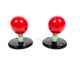 Vintage red enamel metal coat hooks