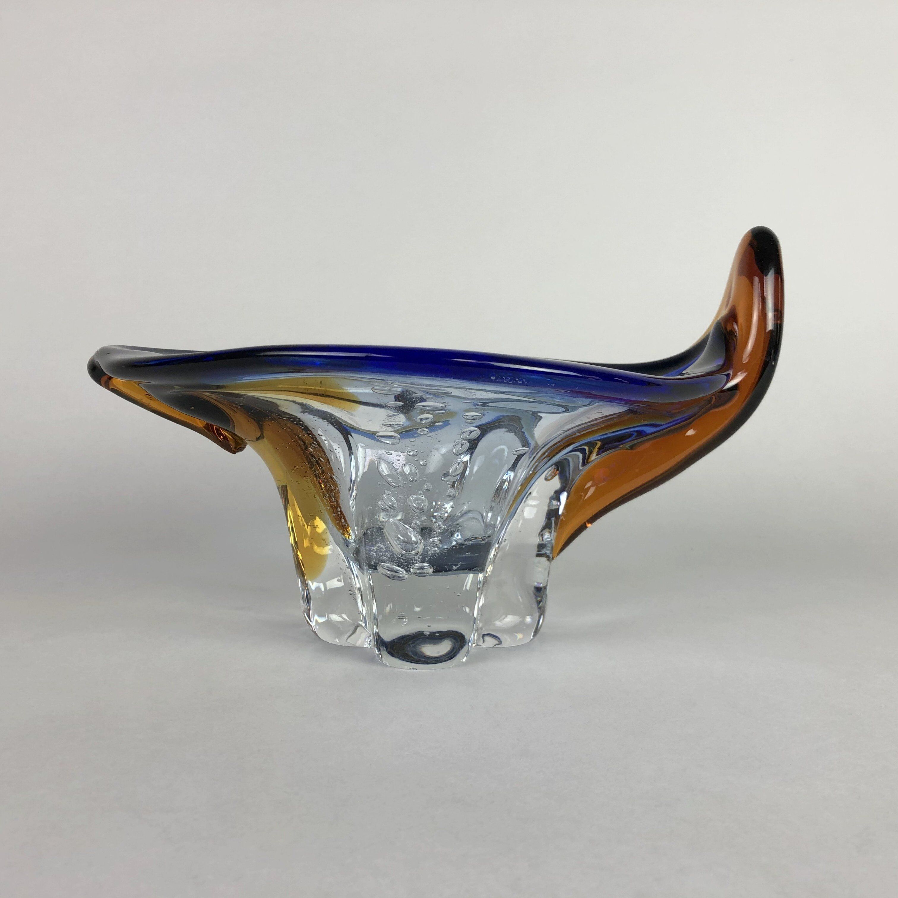 Bohemian art glass bowl, 1960's