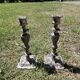 Pair of patinated metal baroque candlesticks – Louis XV style
