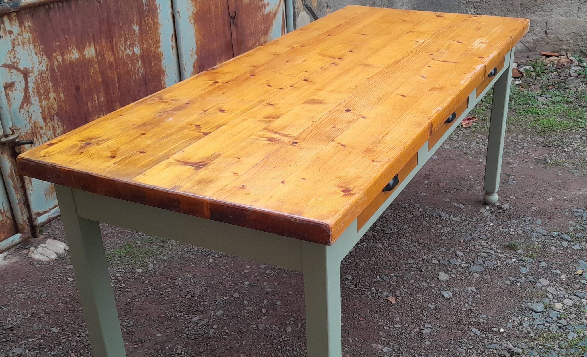 Table de ferme moderne 6 tiroirs