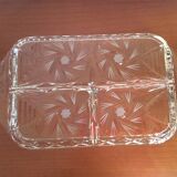 Plat compartimenté en verre ciselé