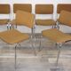 Suite of 6 chrome and tweed chairs 50