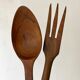 Salad cutlery in olive wood