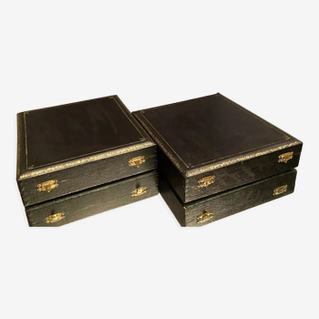 Pair of late nineteenth century storage boxes for silverware cutlery